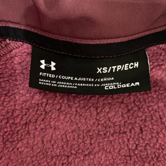 Under Armour Half Zip Fleece XS Pink Lined ColdGear Athletic Warm - Picture 5 of 6